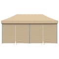 Miniatyrbild 3 av 10: vidaXL Pop-Up hopfällbart partytält med 4 sidoväggar beige