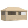 Miniatyrbild 5 av 10: vidaXL Pop-Up hopfällbart partytält med 4 sidoväggar beige