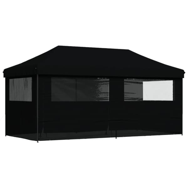 vidaXL foldbart pop-up festtelt med 4 sidevægge sort