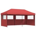 Miniatyrbillede 2 af 9: vidaXL foldbart pop up-festtelt med 3 sidevægge bordeaux