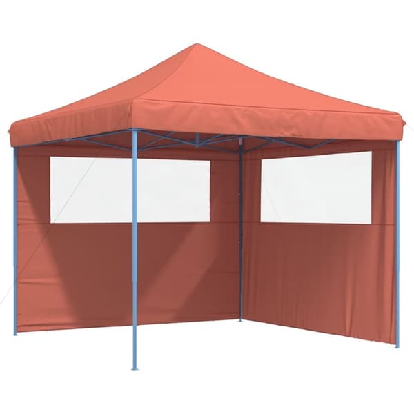 vidaXL Taitettava pop-up juhlateltta 2 sivuseinällä terrakotta