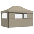 Miniatyrbild 5 av 9: vidaXL Pop-Up hopfällbart partytält med 3 sidoväggar taupe