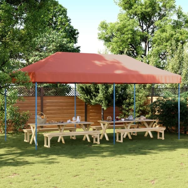 vidaXL Taitettava pop-up juhlateltta terrakotta 580x292x315 cm