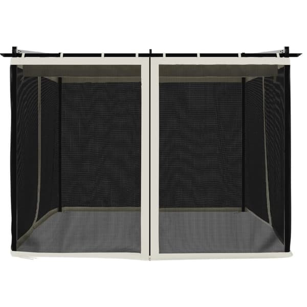 vidaXL pavillon 3x3 m mesh-vægge stål cremefarvet