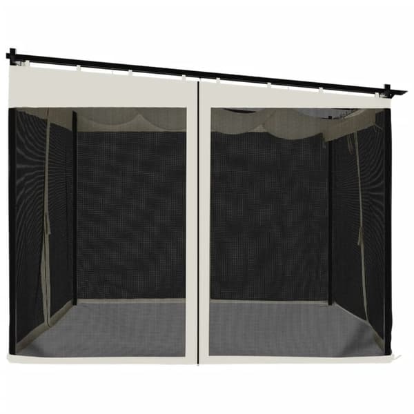 vidaXL pavillon 3x3 m mesh-vægge stål cremefarvet