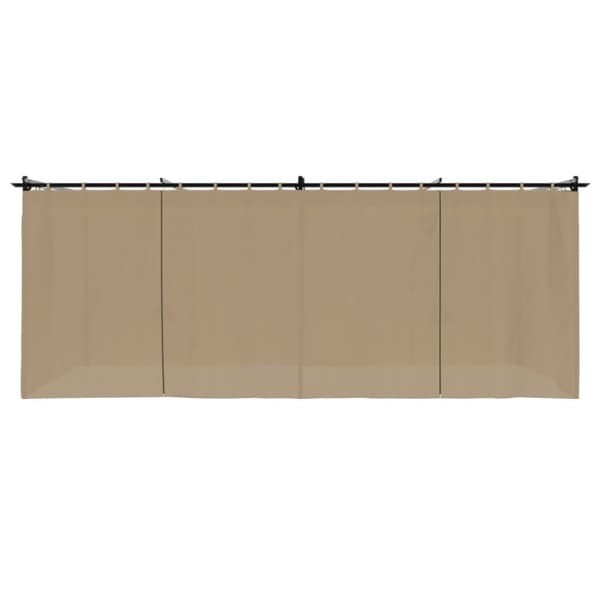 vidaXL pavillon 6x3 m med gardiner stål gråbrun