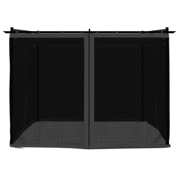 vidaXL pavillon 3x3 m mesh-vægge stål antracitgrå