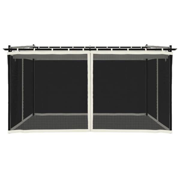 vidaXL pavillon 4x3m mesh-vægge stål cremefarvet
