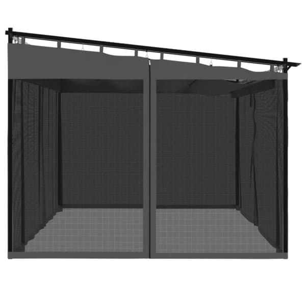 vidaXL Paviljong med nätväggar antracit 4x3 m stål