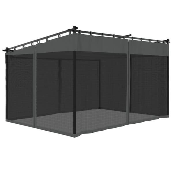 vidaXL Paviljong med nätväggar antracit 4x3 m stål