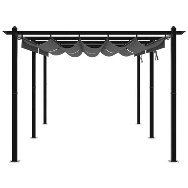 vidaXL pavillon med sammenrulleligt tag 3x6 cm aluminium antracitgrå