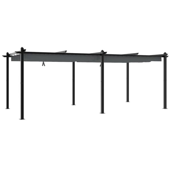 vidaXL pavillon med sammenrulleligt tag 3x6 cm aluminium antracitgrå