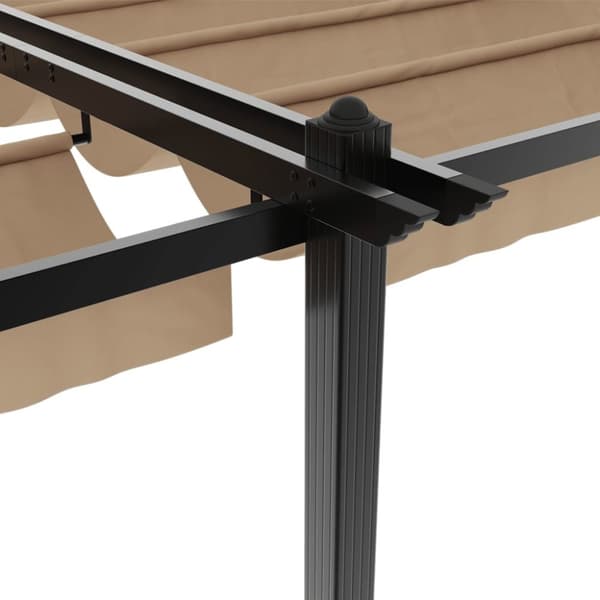 vidaXL Hagepaviljong med uttrekkbar tak gråbrun 3x6 m aluminium