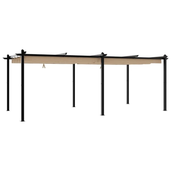vidaXL pavillon med sammenrulleligt tag 3x6 cm aluminium gråbrun