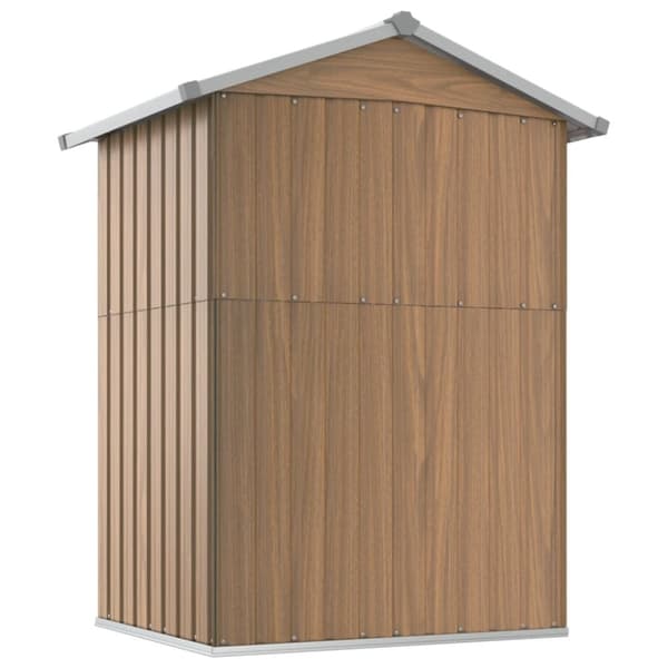 Trädgårdsskjul brun 126x97,5x177 cm galvaniserat stål