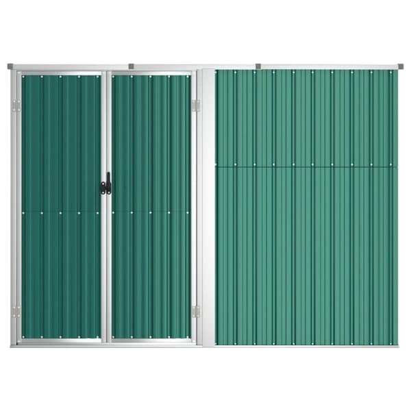 Trädgårdsskjul grön 225x89x161 cm galvaniserat stål