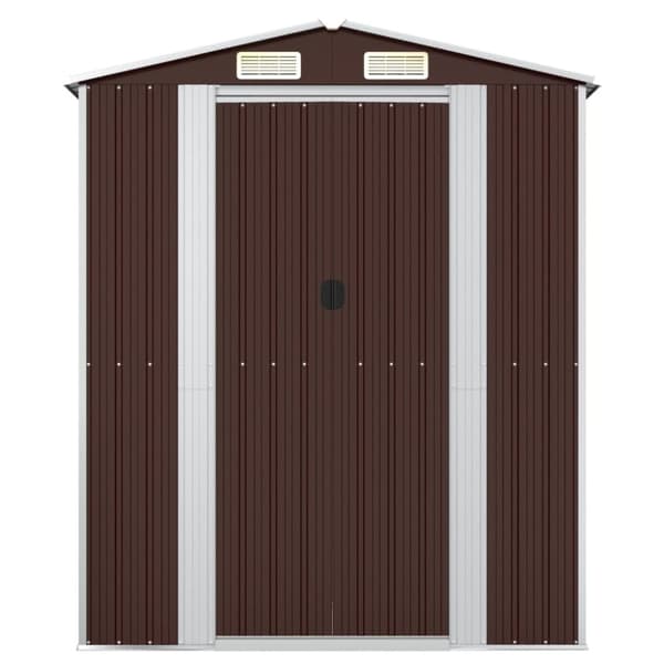 Trädgårdsskjul mörkbrun 192x108x223 cm galvaniserat stål