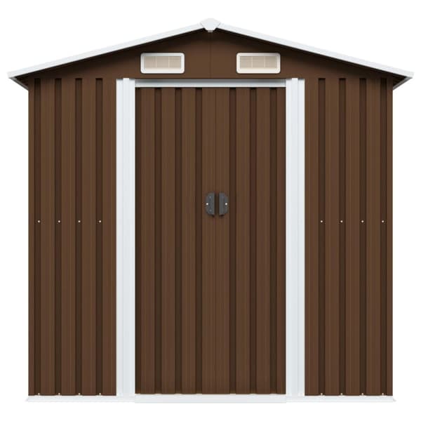 Förvaringsbod brun 204x132x186 cm stål
