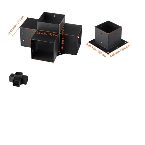 Pergola beslag kit, tung pligt, nem installation, 4 stk 6 x 6 tommer