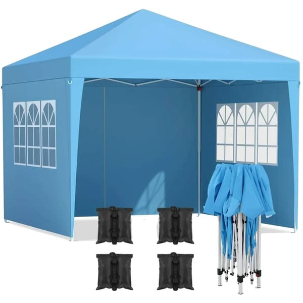 Pop Up-tält, solskydd, portabel design, Himmelblå