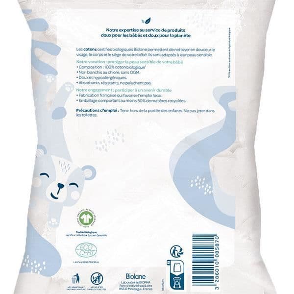 Biolane Bomullsrondeller mjukhet Baby 100% Ekologisk Känslig hud 150 Bomull