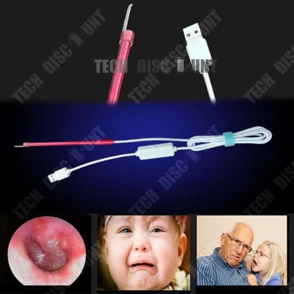 TD® Elektriska öronpetare Säkerhetssked Kamera Personlig renlighet Ta bort smuts Curette Extraktionsrengöringsmedel Vax Bekvämlighet