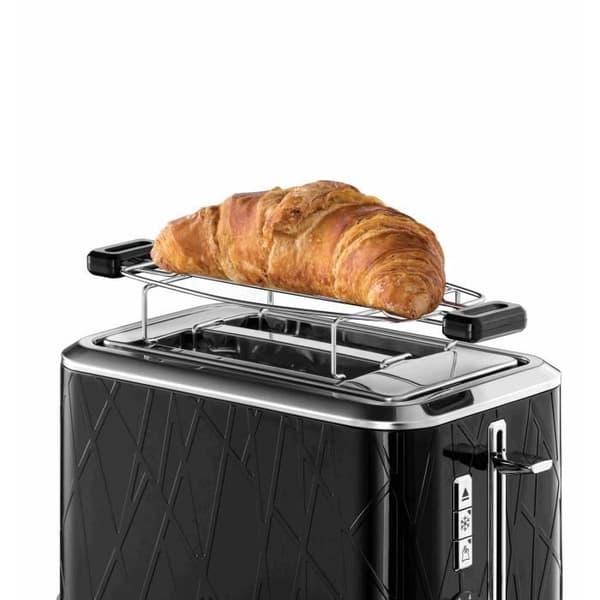 Russell Hobbs 28091-56 Structure Toaster Brödrost, Lift'n Look, XL Slots, Justerbar Bake, Wiener bakverk - Svart