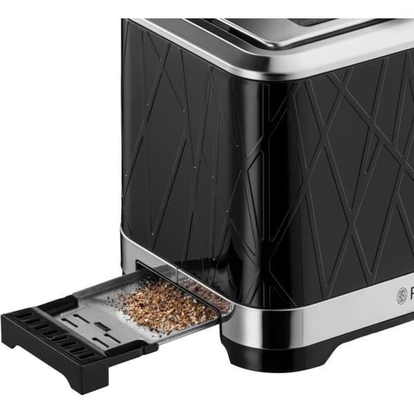Russell Hobbs 28091-56 Structure Toaster Brödrost, Lift'n Look, XL Slots, Justerbar Bake, Wiener bakverk - Svart