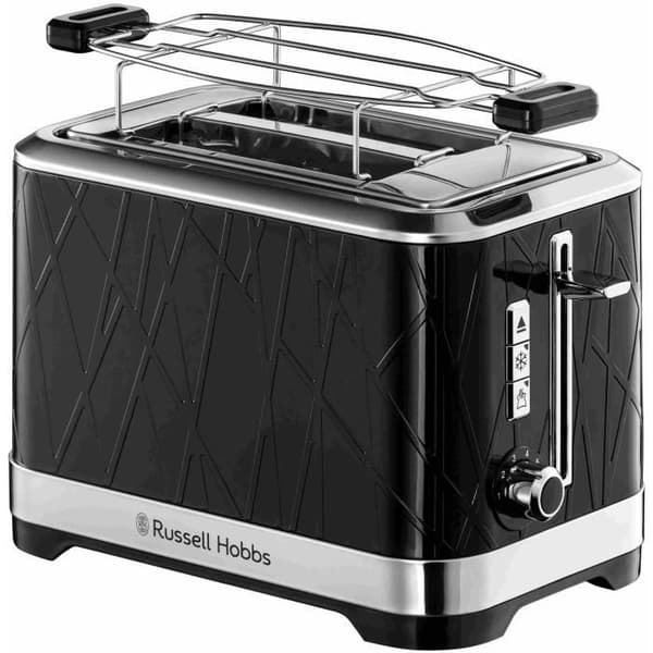 Russell Hobbs 28091-56 Structure Toaster Brödrost, Lift'n Look, XL Slots, Justerbar Bake, Wiener bakverk - Svart