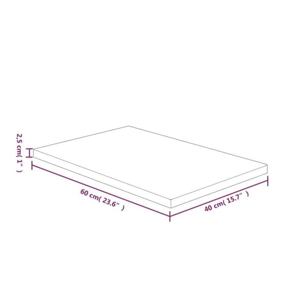 vidaXL Benkeplate til bad lysebrun 60x40x2,5 cm behandlet heltre
