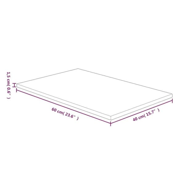 vidaXL Benkeplate til bad mørkebrun 60x40x1,5 cm behandlet heltre