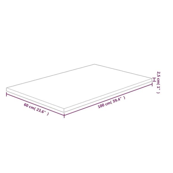 vidaXL Benkeplate til bad lysebrun 100x60x2,5 cm behandlet heltre