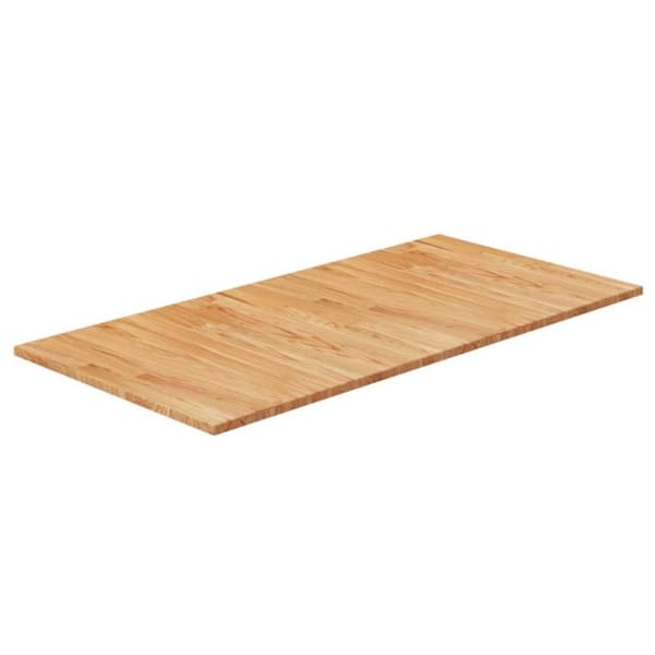 vidaXL bordplade til badeværelse 100x50x1,5 cm massivt træ lysebrun