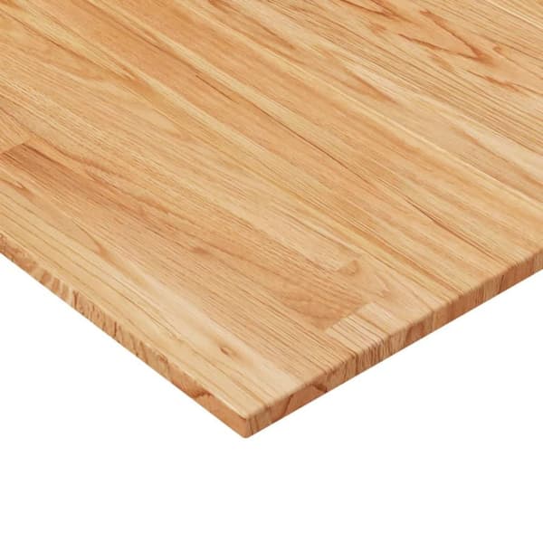 vidaXL bordplade til badeværelse 100x60x1,5 cm massivt træ lysebrun