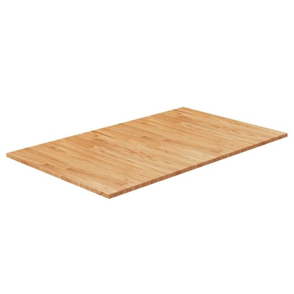 vidaXL bordplade til badeværelse 100x60x1,5 cm massivt træ lysebrun
