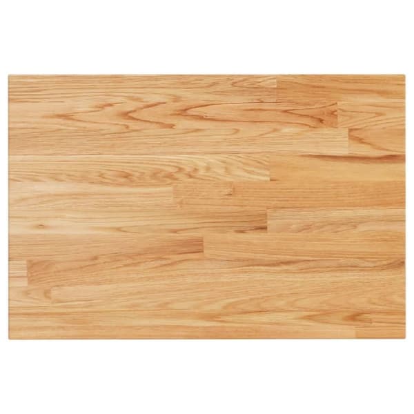 vidaXL bordplade til badeværelse 60x40x1,5 cm massivt træ lysebrun