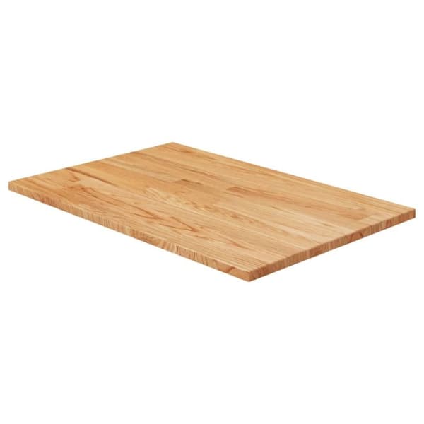 vidaXL bordplade til badeværelse 60x40x1,5 cm massivt træ lysebrun