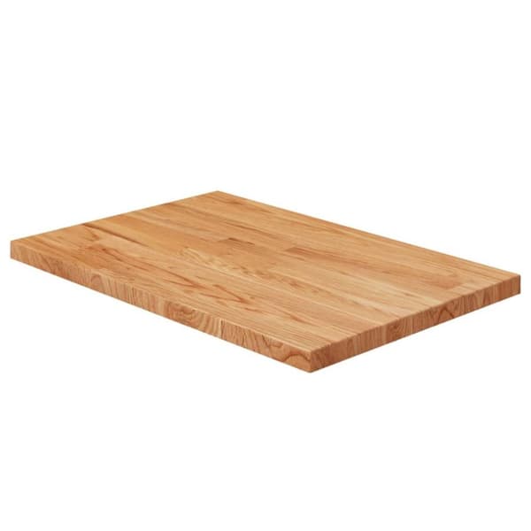 vidaXL bordplade til badeværelse 60x40x2,5 cm massivt træ lysebrun