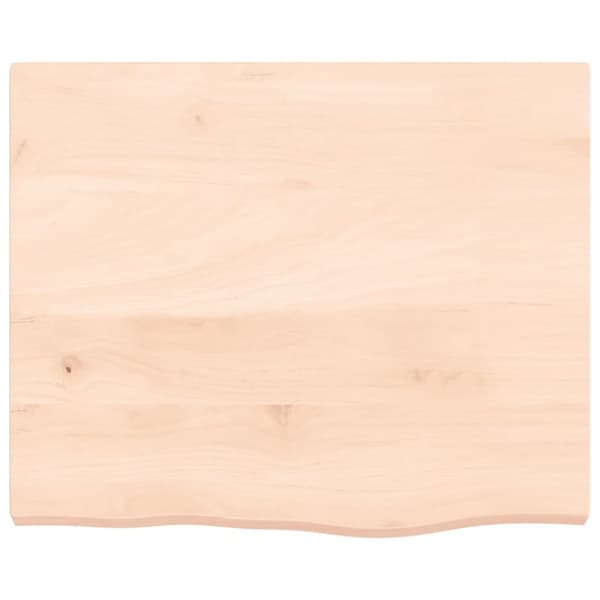 vidaXL bordplade til badeværelse 60x50x(2-4) cm massivt træ ubehandlet
