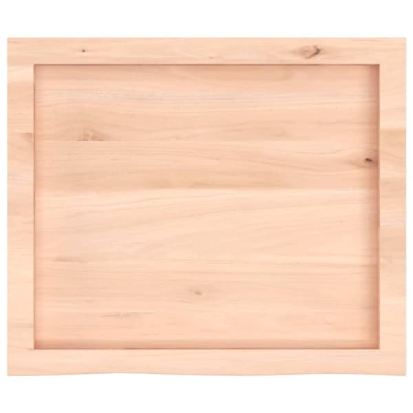 vidaXL bordplade til badeværelse 60x50x(2-4) cm massivt træ ubehandlet