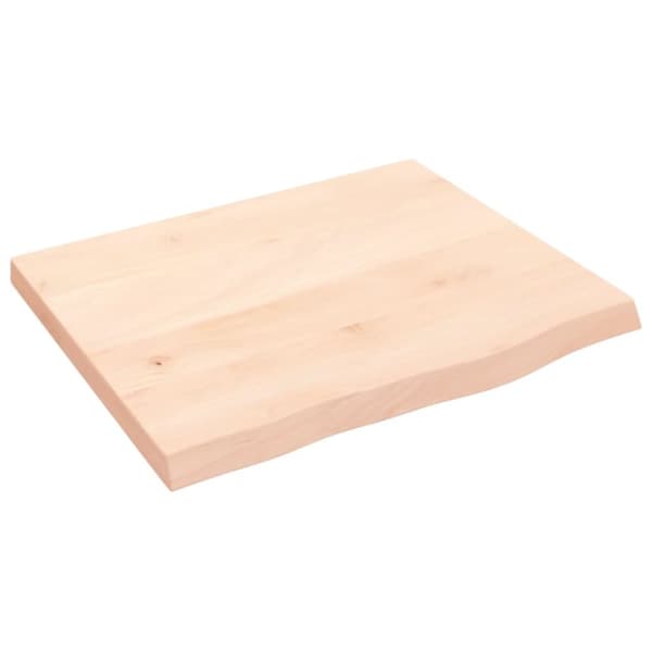 vidaXL bordplade til badeværelse 60x50x(2-4) cm massivt træ ubehandlet