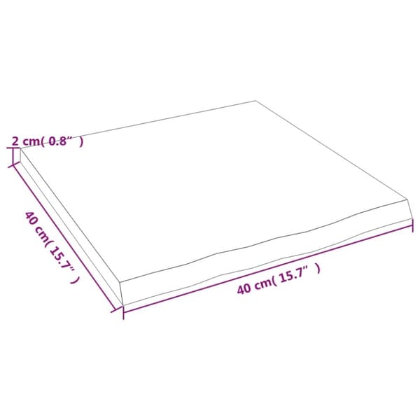 vidaXL bordplade til badeværelse 40x40x2 cm massivt træ ubehandlet