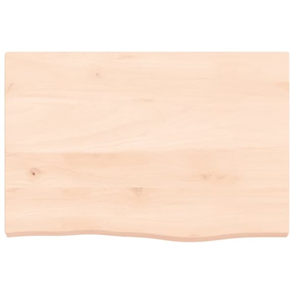 vidaXL bordplade til badeværelse 60x40x(2-4) cm massivt træ ubehandlet