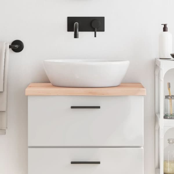 vidaXL bordplade til badeværelse 60x40x(2-4) cm massivt træ ubehandlet