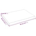 Miniatyrbillede 6 af 6: vidaXL bordplade til badeværelse 40x30x2 cm massivt træ ubehandlet