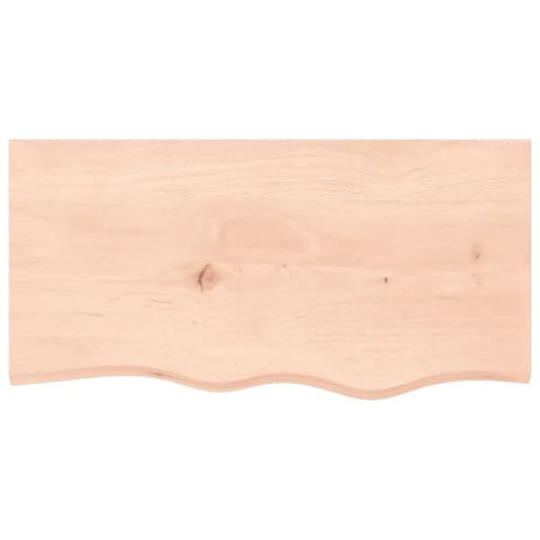 vidaXL bordplade til badeværelse 80x40x2 cm massivt træ ubehandlet