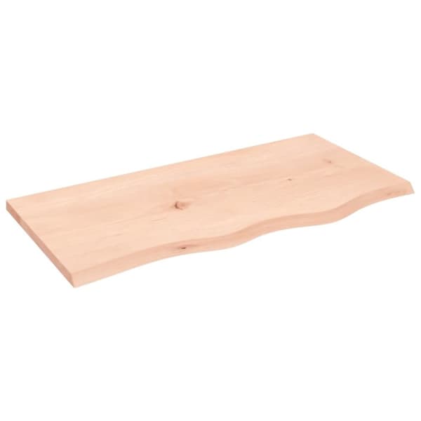 vidaXL bordplade til badeværelse 80x40x2 cm massivt træ ubehandlet