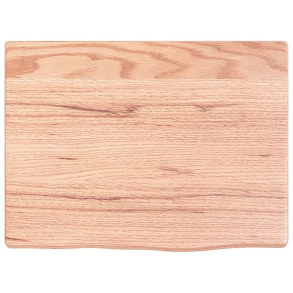 vidaXL bordplade til badeværelse 40x30x2 cm massivt træ lysebrun