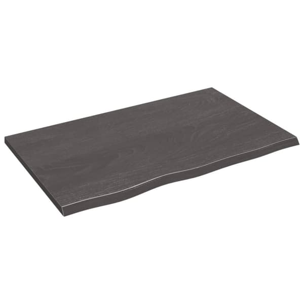 vidaXL bordplade til badeværelse 80x50x2 cm massivt træ mørkebrun