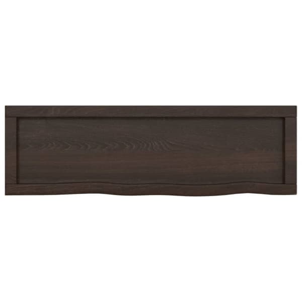vidaXL Kylpyhuoneen työtaso t.ruskea 100x30x(2-4)cm käsitelty täyspuu